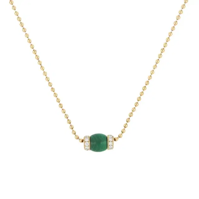Tavanti Tavanti 18K Yellow Gold Diamond & Malachite Pendant Necklace JF-82-2153 MA by The Solist