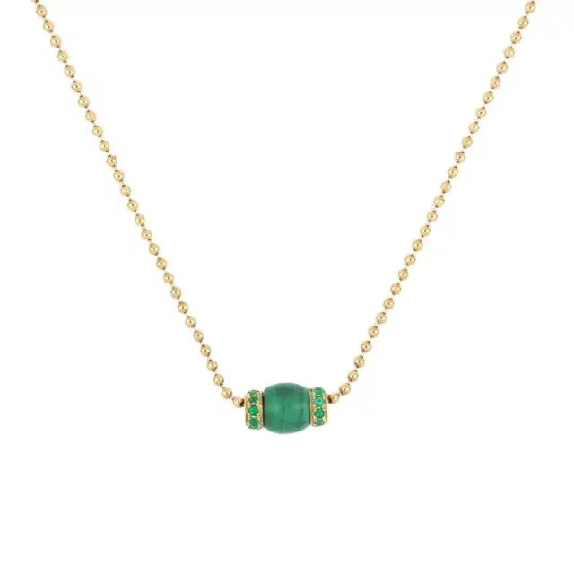 Tavanti Tavanti 18K Yellow Gold Malachite & Emerald Pendant Necklace by The Solist