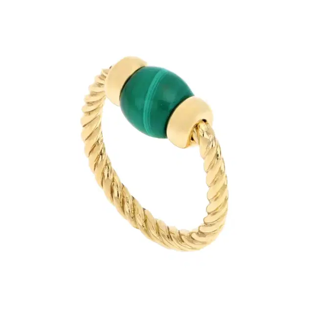Tavanti Tavanti 18K Yellow Gold Malachite Ring Sz. 6 by The Solist