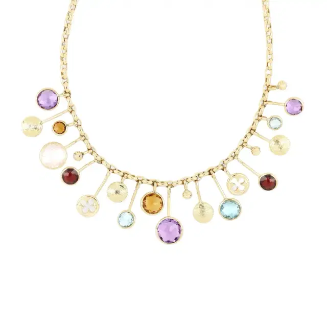 Tavanti Tavanti 18K Yellow Gold Multistone Charm Necklace by The Solist