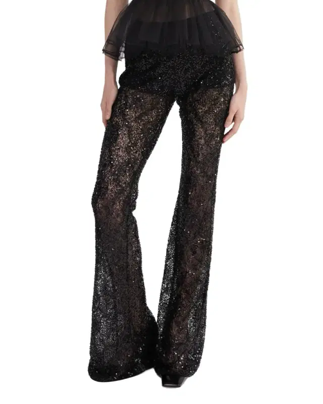 Aknvas The Lennon embroidered lace pants