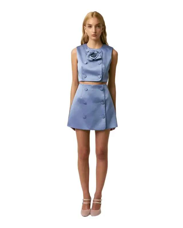 The Edie top in duchess satin