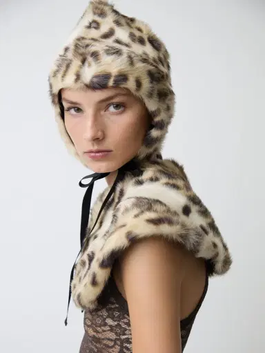 Aknvas The fur collar in light faux lynx | Thumbnail 3