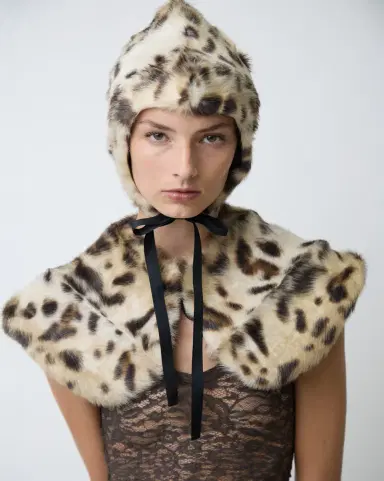 Aknvas The fur collar in light faux lynx | Thumbnail 5