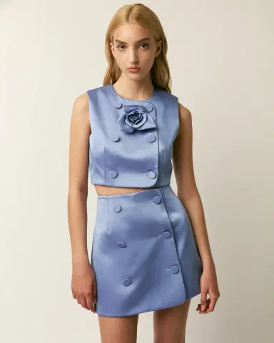 Aknvas The Mary mini skirt in duchess satin | Thumbnail 2