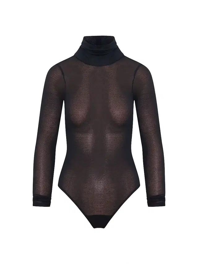 Women's Marina Long-Sleeve Sheer Bodysuit - Black