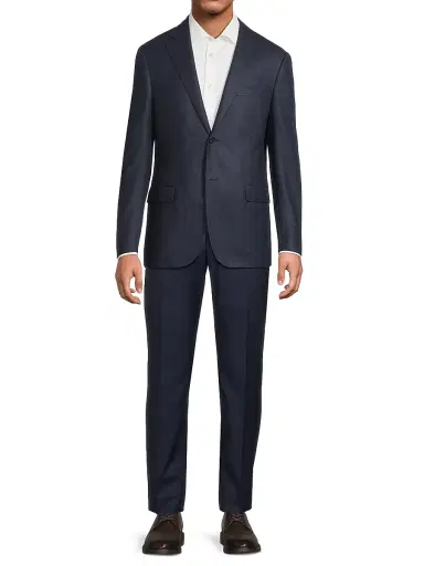 Corneliani Men's Mini Check Wool Sport Coat - Navy | Thumbnail 2 Corneliani Men's Mini Check Wool Sport Coat - Navy | Thumbnail 2