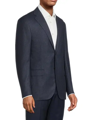 Corneliani Men's Mini Check Wool Sport Coat - Navy | Thumbnail 4 Corneliani Men's Mini Check Wool Sport Coat - Navy | Thumbnail 4