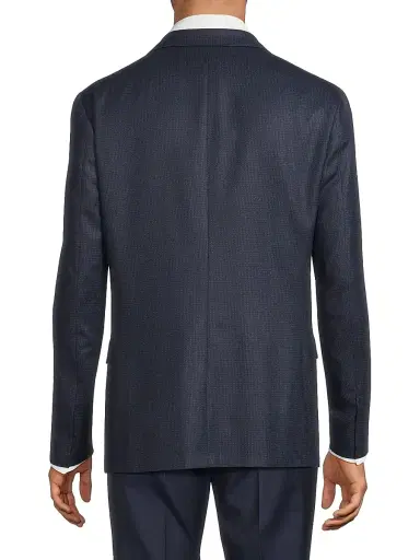 Corneliani Men's Mini Check Wool Sport Coat - Navy | Thumbnail 5 Corneliani Men's Mini Check Wool Sport Coat - Navy | Thumbnail 5