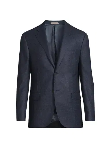 Corneliani Men's Mini Check Wool Sport Coat - Navy | Thumbnail 1 Corneliani Men's Mini Check Wool Sport Coat - Navy | Thumbnail 1