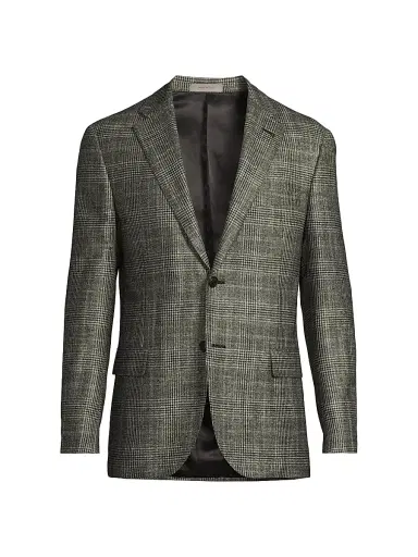 CORNELIANI Men's Plaid Wool-Silk-Cashmere Sport Coat | Thumbnail 1 CORNELIANI Men's Plaid Wool-Silk-Cashmere Sport Coat | Thumbnail 1