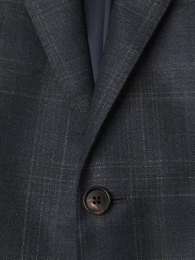 CORNELIANI Men's Plaid Silk-Cashmere Sport Coat - Navy Natural - Size 46 | Thumbnail 6