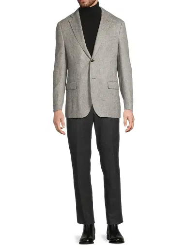 CORNELIANI Men's Silk-Cashmere Sport Coat - Grey - Size 48 | Thumbnail 2 CORNELIANI Men's Silk-Cashmere Sport Coat - Grey - Size 48 | Thumbnail 2