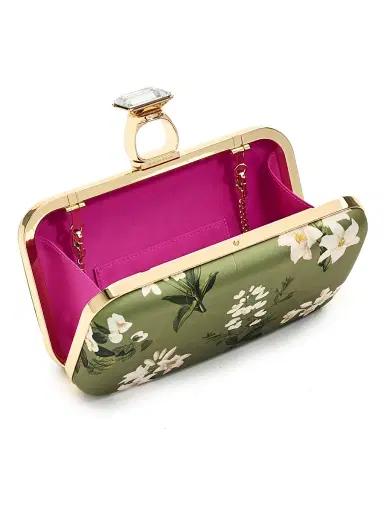 SACHIN & BABI Women's On The Rocks Printed Satin Clutch | Thumbnail 2 SACHIN & BABI Women's On The Rocks Printed Satin Clutch | Thumbnail 2