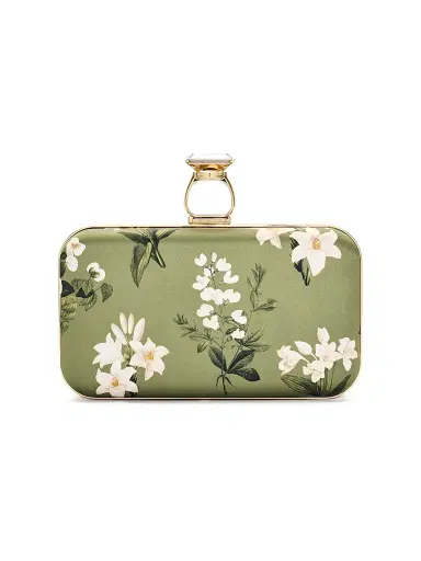 SACHIN & BABI Women's On The Rocks Printed Satin Clutch | Thumbnail 1 SACHIN & BABI Women's On The Rocks Printed Satin Clutch | Thumbnail 1