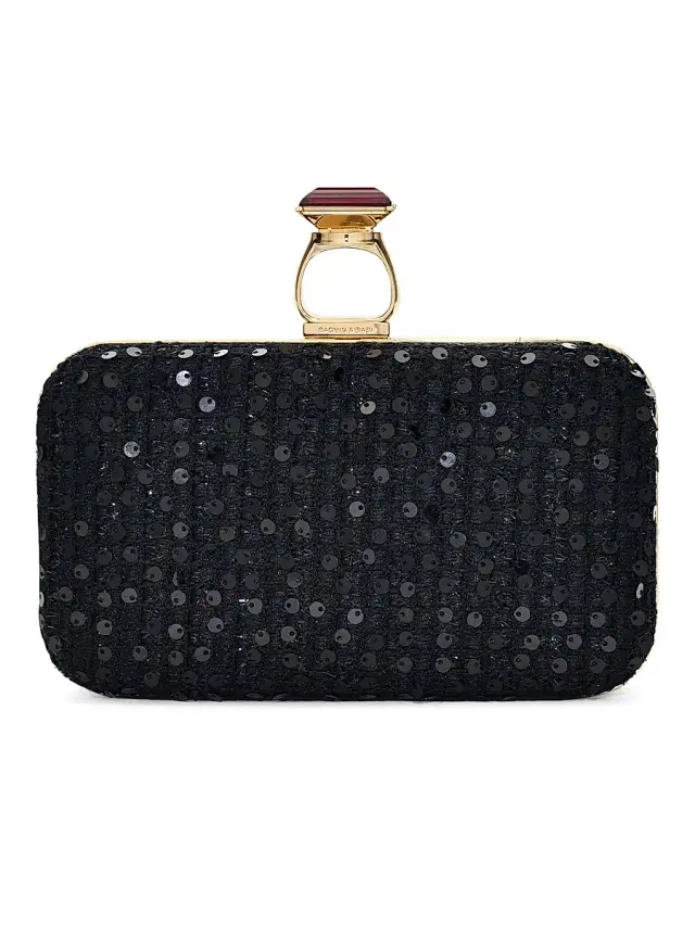 SACHIN BABI Women's On The Rocks Sequin Tweed Clutch - Black
