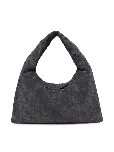 Bottega Veneta Women's Hop Intrecciato Suede Hobo Bag - Graphite Brass | Thumbnail 1 Bottega Veneta Women's Hop Intrecciato Suede Hobo Bag - Graphite Brass | Thumbnail 1