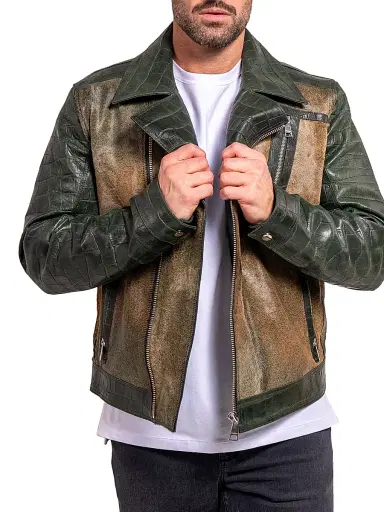 Maceoo Men's Ascension Leather Jacket - Green - Size XXXL | Thumbnail 3