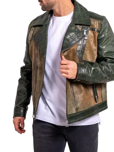 Maceoo Men's Ascension Leather Jacket - Green - Size XXXL | Thumbnail 4