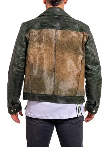 Maceoo Men's Ascension Leather Jacket - Green - Size XXXL | Thumbnail 6