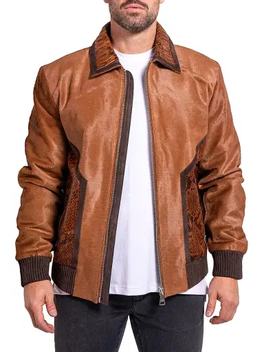 Maceoo Men's Ascension Leather Jacket - Brown | Thumbnail 2