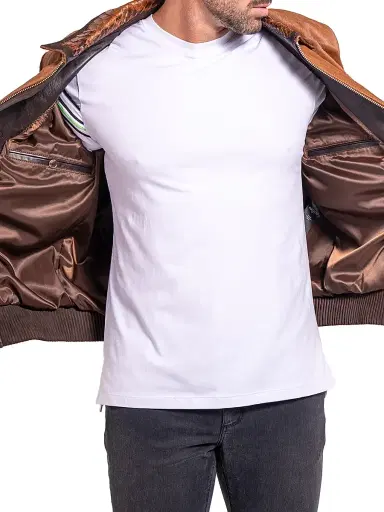 Maceoo Men's Ascension Leather Jacket - Brown | Thumbnail 5