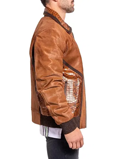 Maceoo Men's Ascension Leather Jacket - Brown | Thumbnail 8
