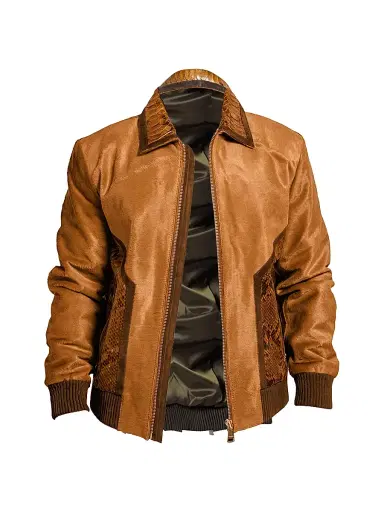 Maceoo Men's Ascension Leather Jacket - Brown | Thumbnail 1
