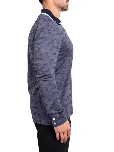 Maceoo Men's Ascension Knit Polo Shirt - Blue | Thumbnail 4