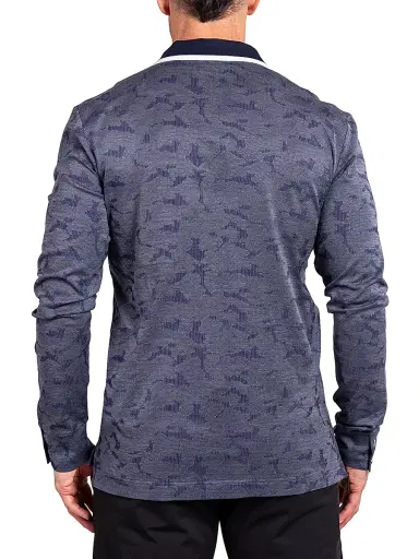 Maceoo Men's Ascension Knit Polo Shirt - Blue | Thumbnail 5