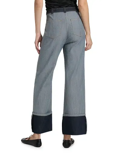 Cinq à Sept Women's Benji Tipped Wide-Leg Pants - Light Indigo - Size 16 | Thumbnail 5