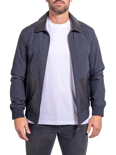 Maceoo Men's Ascension Leather Jacket - Blue - Size XXXXL | Thumbnail 2