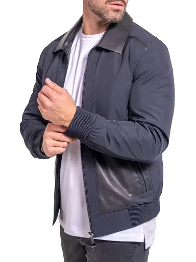Maceoo Men's Ascension Leather Jacket - Blue - Size XXXXL | Thumbnail 3