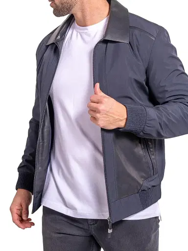 Maceoo Men's Ascension Leather Jacket - Blue - Size XXXXL | Thumbnail 4