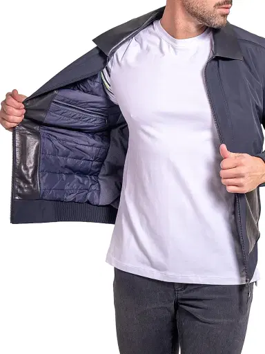 Maceoo Men's Ascension Leather Jacket - Blue - Size XXXXL | Thumbnail 5