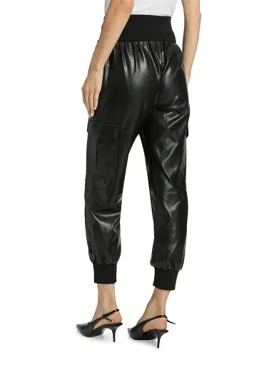 Cinq à Sept Women's Giles Faux-Leather Cropped Pants - Black - Size XL | Thumbnail 5 Cinq à Sept Women's Giles Faux-Leather Cropped Pants - Black - Size XL | Thumbnail 5
