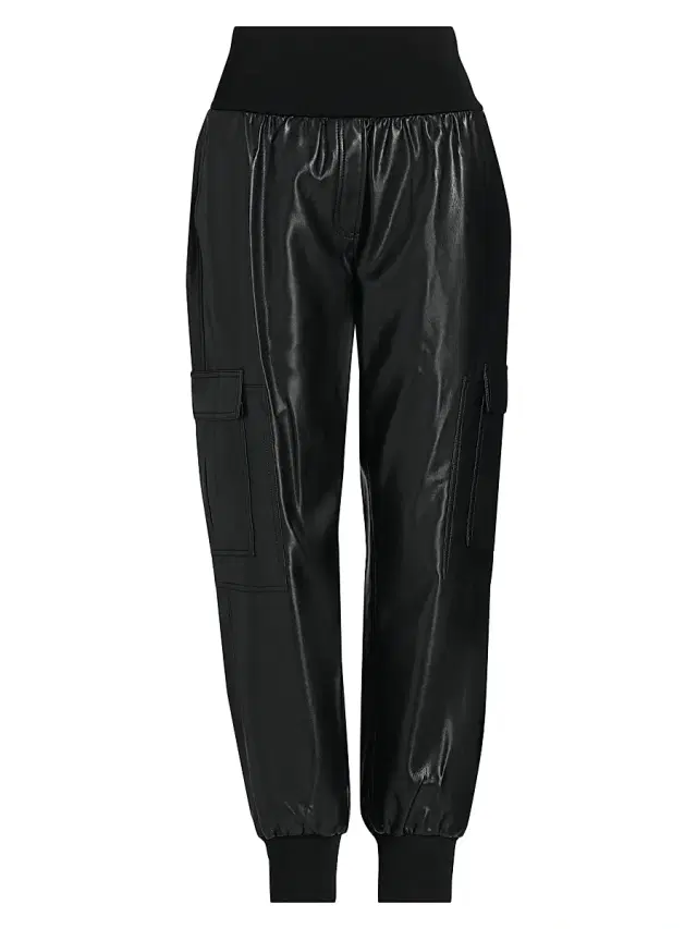 Cinq à Sept Women's Giles Faux-Leather Cropped Pants - Black