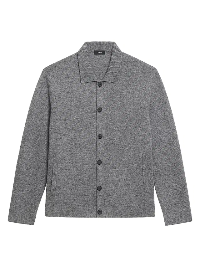 Theory Men's Cameron Cashmere Cardigan - Charcoal Melange
