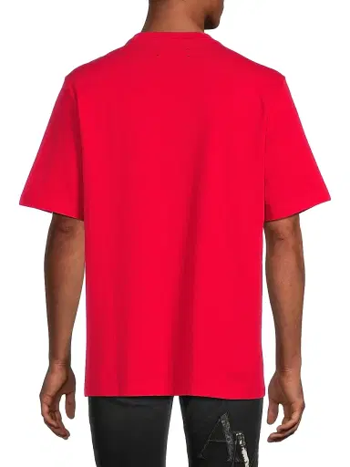 Amiri Men's Staggered Logo Cotton T-Shirt - Red | Thumbnail 5