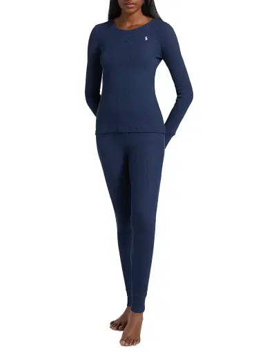 Polo Ralph Lauren Women's Henley Shirt & Jogger Pants Set | Thumbnail 2 Polo Ralph Lauren Women's Henley Shirt & Jogger Pants Set | Thumbnail 2