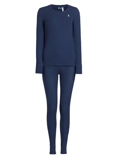Polo Ralph Lauren Women's Henley Shirt & Jogger Pants Set | Thumbnail 1 Polo Ralph Lauren Women's Henley Shirt & Jogger Pants Set | Thumbnail 1