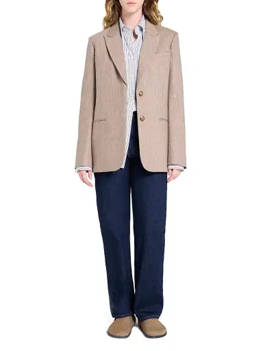 TWP Women's Sweet Pea Striped Wool-Blend Blazer - Timber Wolf Multi | Thumbnail 2 TWP Women's Sweet Pea Striped Wool-Blend Blazer - Timber Wolf Multi | Thumbnail 2