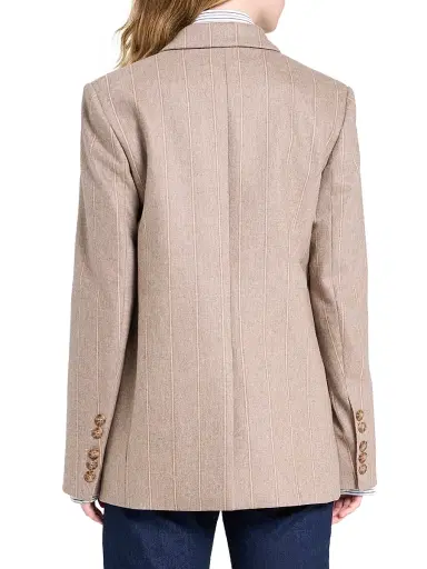 TWP Women's Sweet Pea Striped Wool-Blend Blazer - Timber Wolf Multi | Thumbnail 5 TWP Women's Sweet Pea Striped Wool-Blend Blazer - Timber Wolf Multi | Thumbnail 5