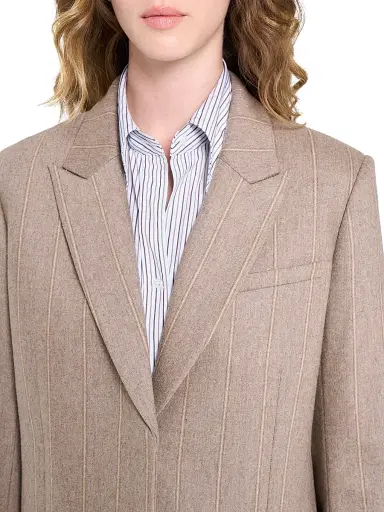 TWP Women's Sweet Pea Striped Wool-Blend Blazer - Timber Wolf Multi | Thumbnail 6 TWP Women's Sweet Pea Striped Wool-Blend Blazer - Timber Wolf Multi | Thumbnail 6