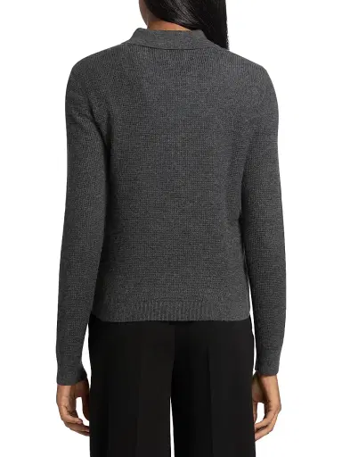 TWP Women's Jorden Cashmere Polo Top - Charcoal | Thumbnail 5 TWP Women's Jorden Cashmere Polo Top - Charcoal | Thumbnail 5