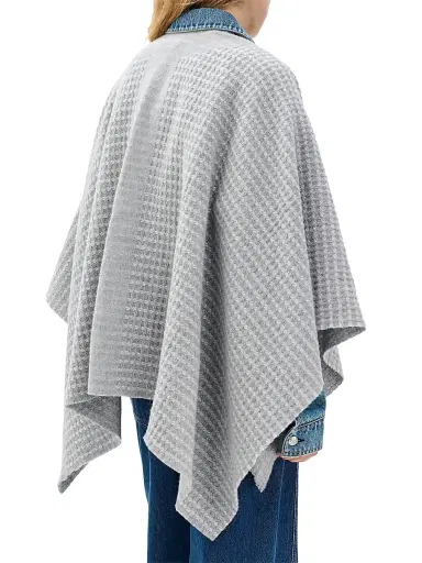 rag & bone Women's Joni Waffle-Knit Wool Poncho - Grey | Thumbnail 5 rag & bone Women's Joni Waffle-Knit Wool Poncho - Grey | Thumbnail 5