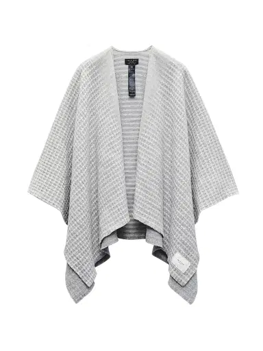 rag & bone Women's Joni Waffle-Knit Wool Poncho - Grey | Thumbnail 1 rag & bone Women's Joni Waffle-Knit Wool Poncho - Grey | Thumbnail 1
