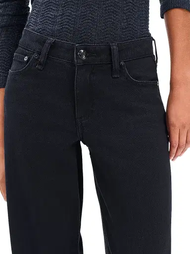 rag & bone Women's Aiden Low-Rise Wide-Leg Jeans - Black | Thumbnail 5