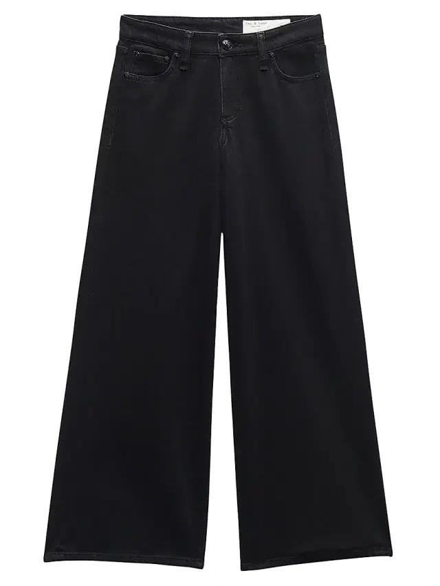 rag & bone Women's Aiden Low-Rise Wide-Leg Jeans - Black