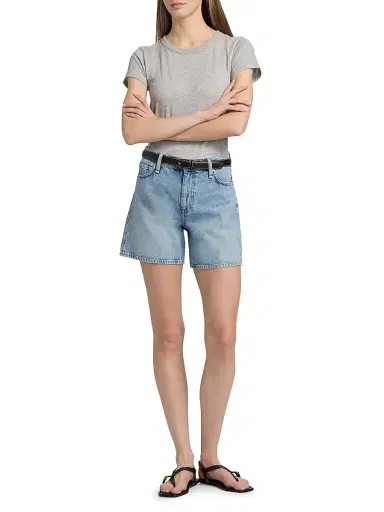 rag & bone Women's The Slub Cotton T-Shirt - Heather Grey | Thumbnail 2